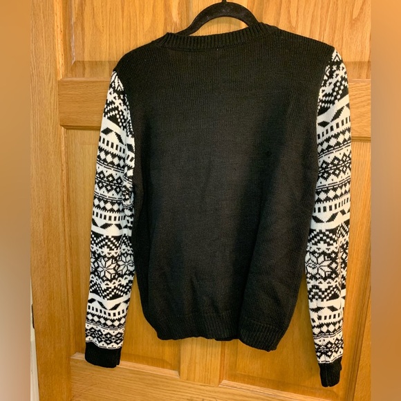 Santa Claus Christmas Tree Ho Ho Tinsel Ugly Sweater Christmas Holiday Size L - Picture 7 of 7